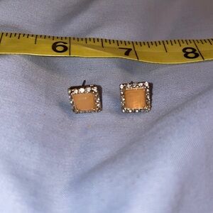 Pink rhinestone stud earrings